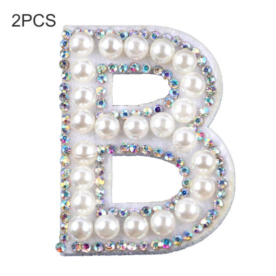 2Pcs DIY Handmade Patch Decor Fabric Adorable English Letter Shape Patch Sticker for Bag