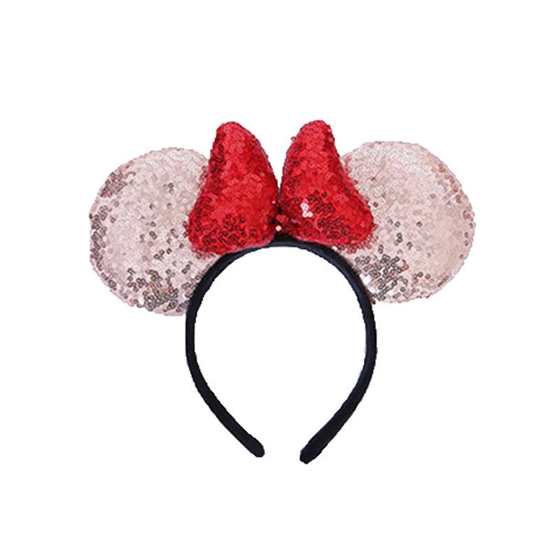 Handmade Mouse Ears Headband for Women and Girls Polka Dot Bow Minnie Ears Costume Accessories Hair Hoop Party Headwear