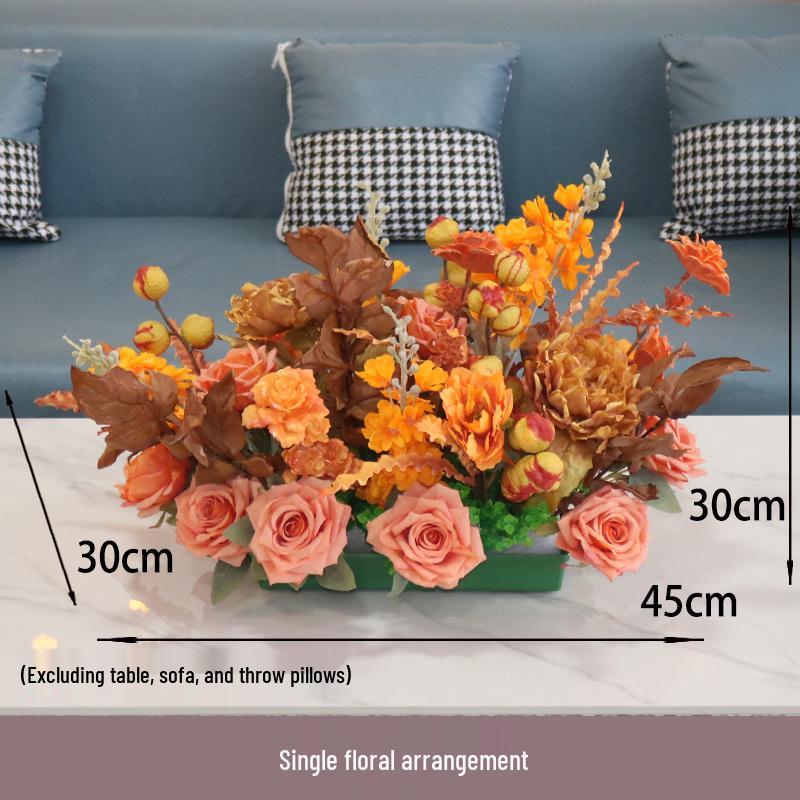 Pastorales Seidenblumenarrangement für Wohnzimmer oder Esstisch-Dekoration