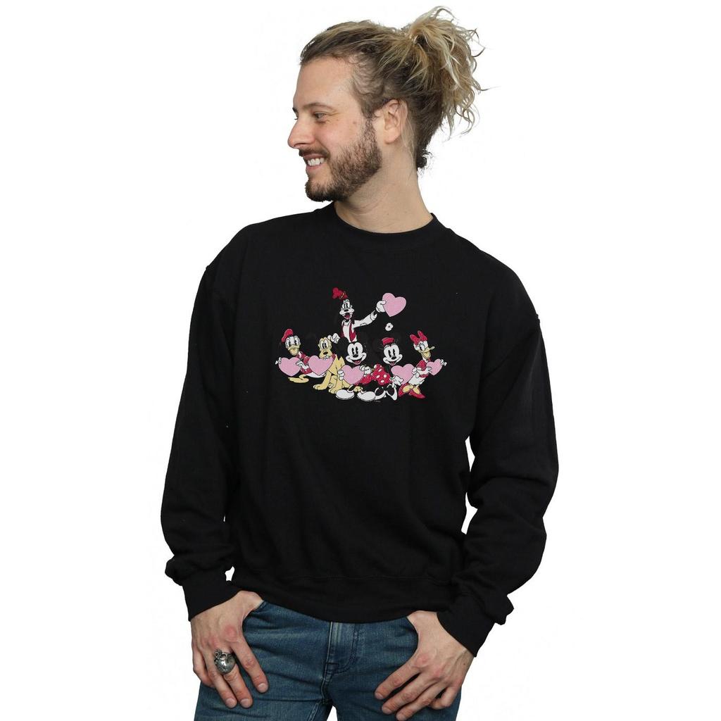 Disney Mens Mickey Mouse Love Friends Sweatshirt