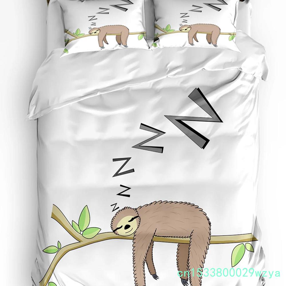 3pcs Bedding Set Cute Animal Sloth Home Textile Duvet Cover Pillow Case Boy Kid Teen Girl Bedding Covers Set