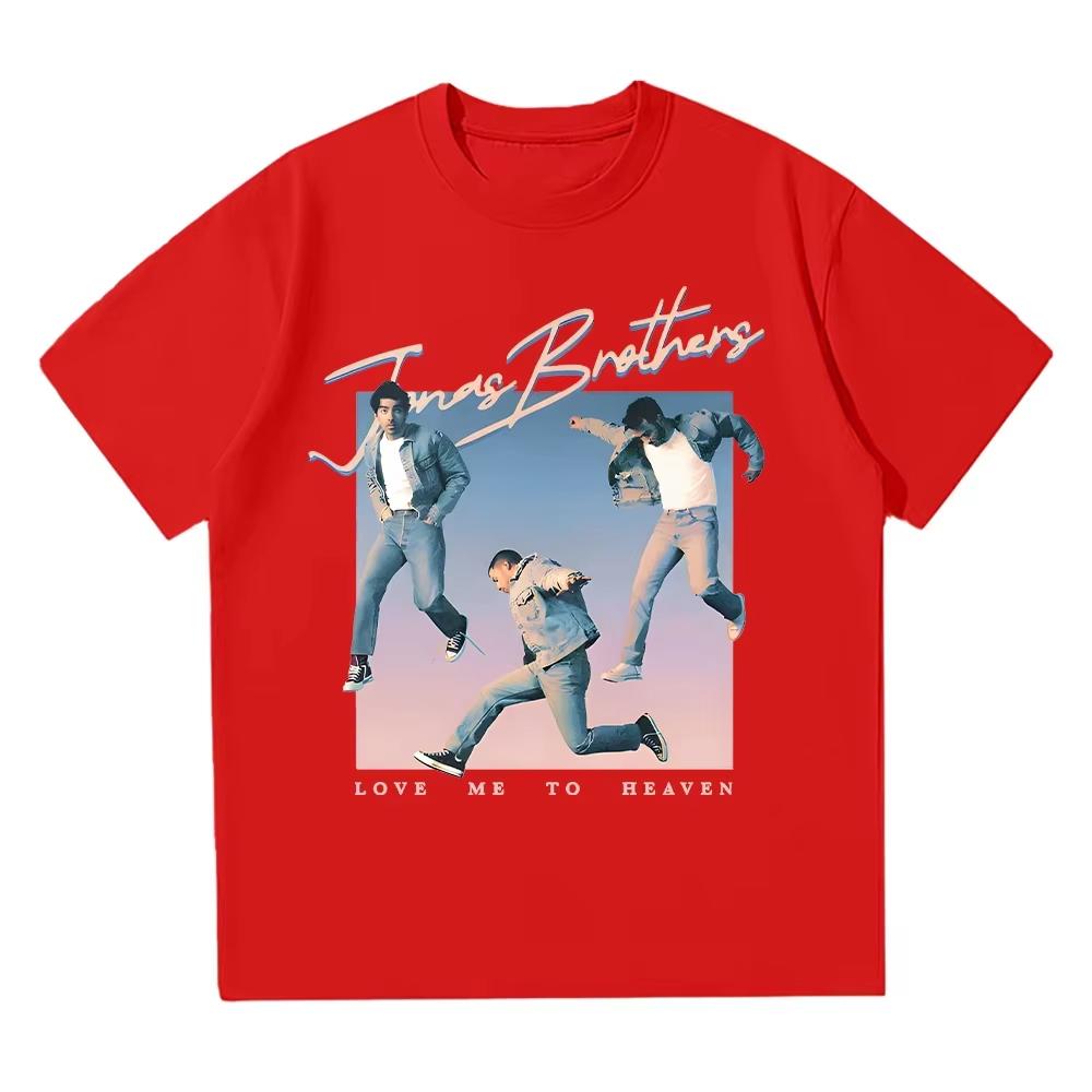 

2026 Love Me To Heaven Blue Retro Tee Jonas Brothers Music Cotton Summer Trends Aesthetic Women Unisex Short Sleeve Y2K Tshirts S