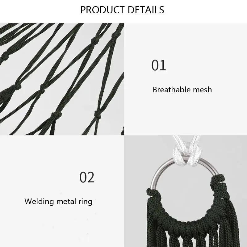 Outdoor Thickened Nylon Rope Hammock Indoor Mesh Hammock Portable Simple Hammock Swing Chair