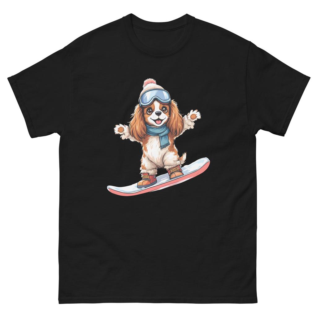 Cavalier King Charles Dog Snowboarding Fun Snowboarder T-Shirt