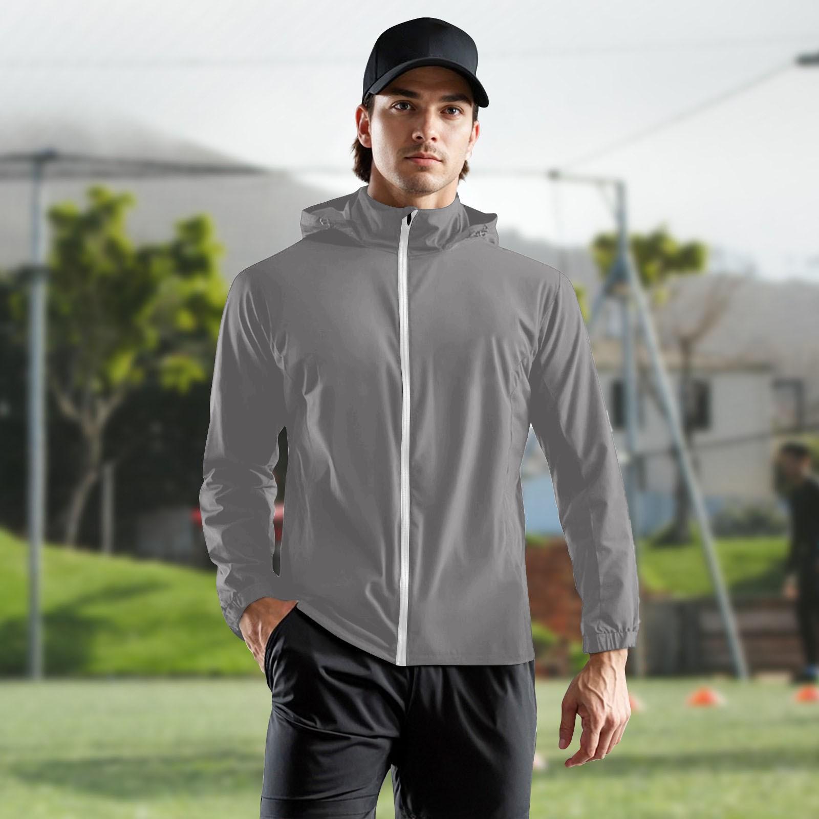 

Children s Adult Solid Color Hooded Training Windproof,Rainproof And Sun-proof Sports Jacket Running Fitness Quick-drying Jacket XXXL