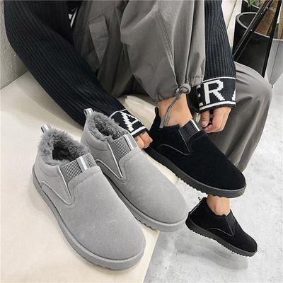 Fashion Winter Plus Velvet Warmth Thick Non-slip Cotton Shoes Men's Shoes Korean Version Lazy Shoes Snow Boots Cotton Boots Casual Shoes