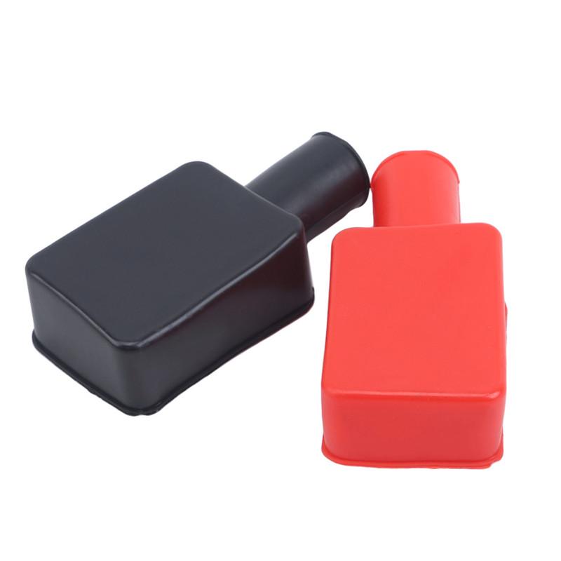 2Pcs Car Battery Pole Positive And Negative Protection Cover Soft Plastic Flexible Battery Terminal Insulator Protective