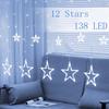 4.5M Star Curstain LED String Light Star 138 Leds Star Fairy Light for Indoor Home Party Holiday Decor Lighting