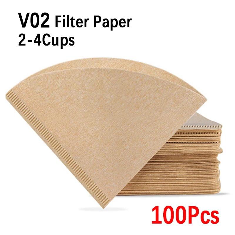 Filter Paper 01 02 V Shape Coffee Cup Filter Paper Barista Drip Coffee Filter Espresso Coffee Natural Paper Filter 40/100PCS