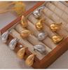 Luxury Water Drop Rhinestone Earrings and 18K Gold-Plated Titanium Necklace Jewelry Set