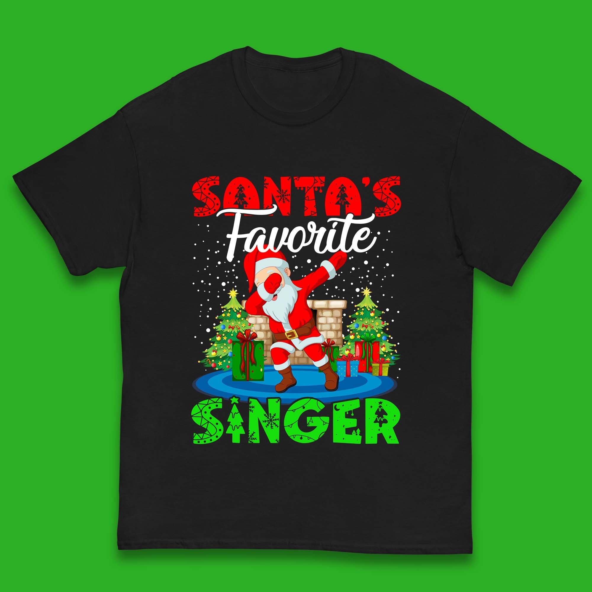 Christmas Santa s Favorite Singer Dabbing Santa Kids T Shirt Christmas Top 130