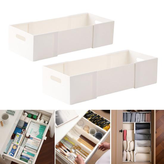 Expandable Storage Box Drawer Organizer with Dual Handles Adjustable 11"-20" Drawer Divider Storage Box for Bedroom Kitchen Closet
