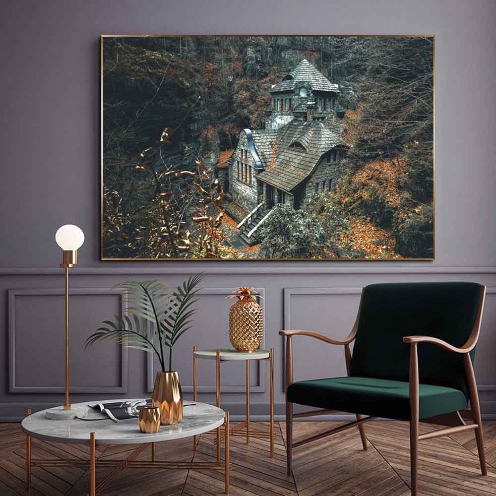 

Скандинавский пейзаж картина маслом Замок искусство холст картина гостиная коридор офис украшение дома фреска без рамки 20*40cm No Frame