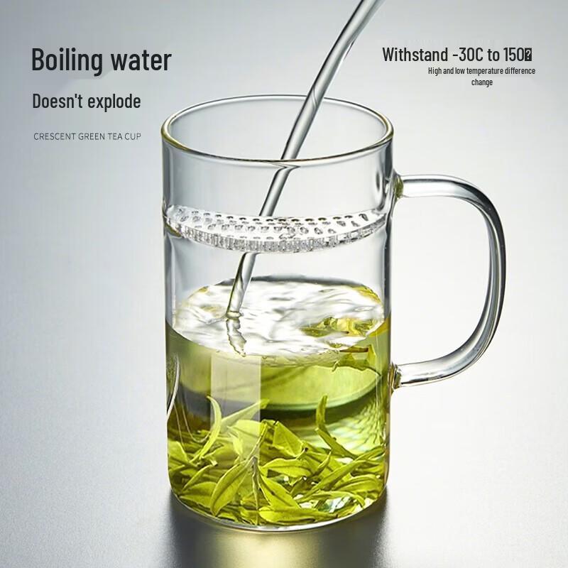YIHUTEA Heat-Resistant Glass Teacup with Infuser
