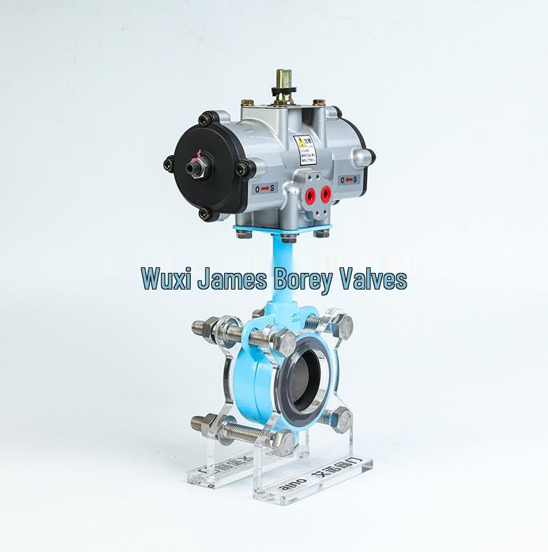 OKM Pneumatic Butterfly Valve 602A-C: Aluminum Alloy HVAC Wafer Valve with Pneumatic Actuator