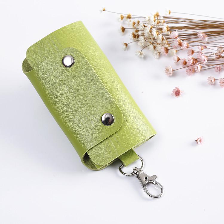 Customizable Solid Color PU Key Holder - New Style Corporate Promotion Keychain with Logo Print