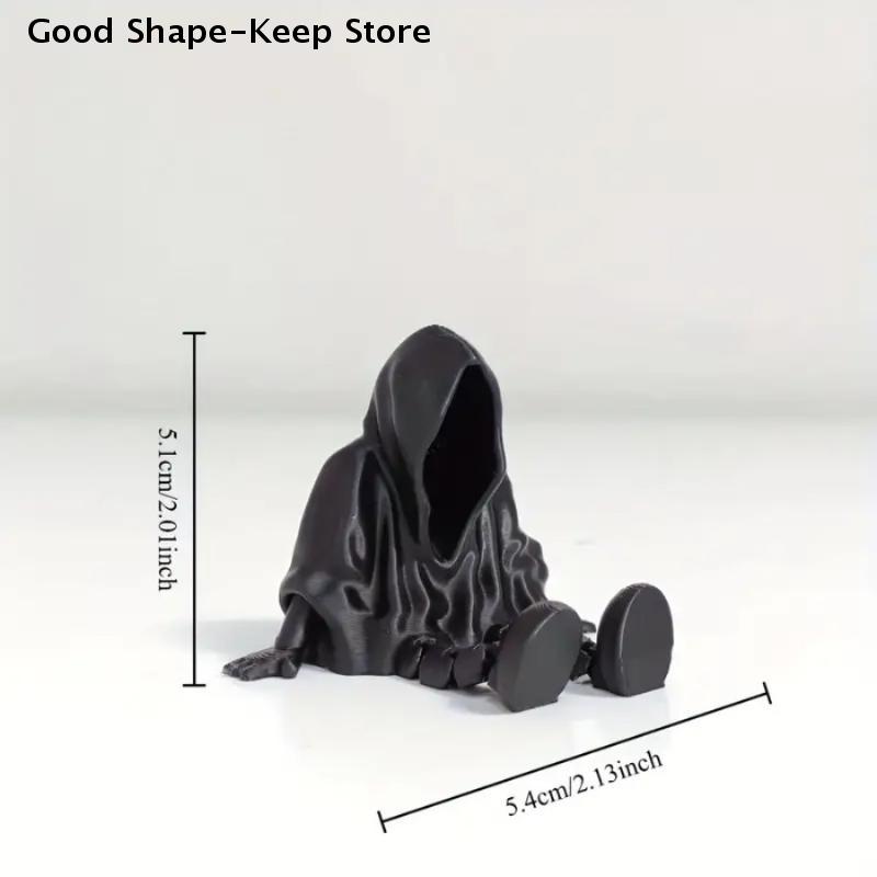 Ghost Statue Ornament Faceless Ghost 3D Printed Gothic Death Statue Home Decoration Statue of Death in Seated Pose
