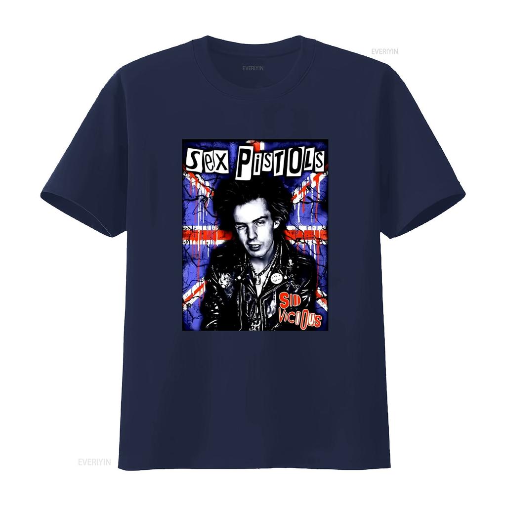 Rara Maglietta in Cotone Sid Vicious Sex Pistols Stile Rock Punk Vintage Elastica Designer Abbigliamento Alla Moda