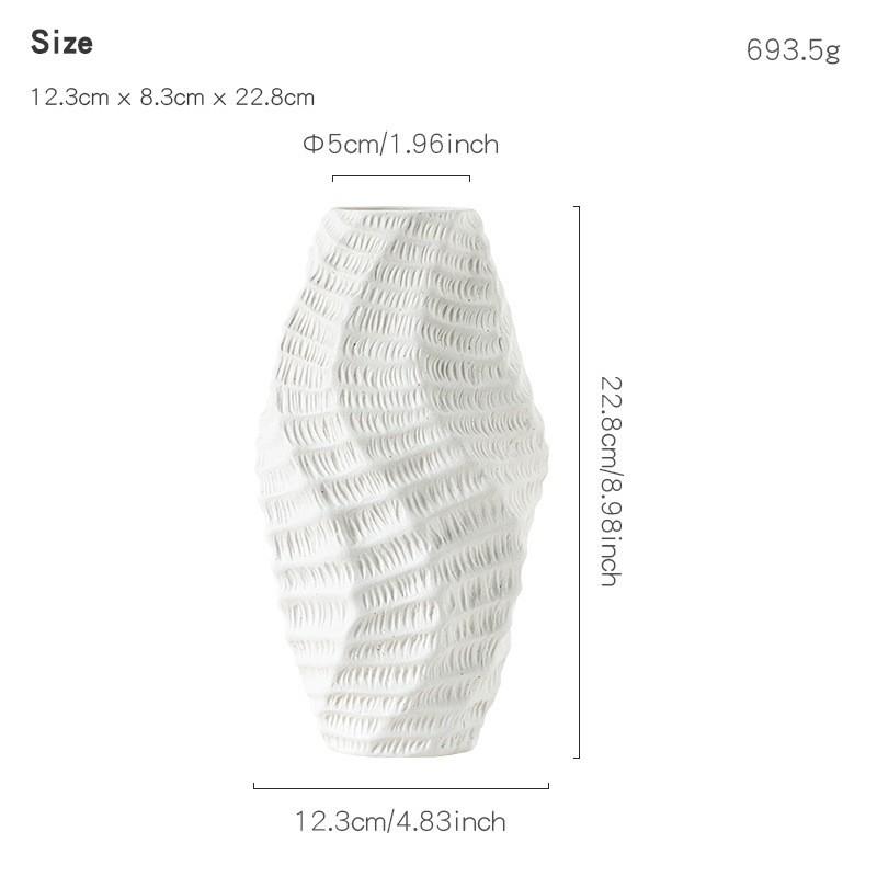 Nordic Simple Irregular White Shape Ceramic Vase Creative Home Dining Table Living Room Bedroom Dry Flower Decor Accessories 1Pc