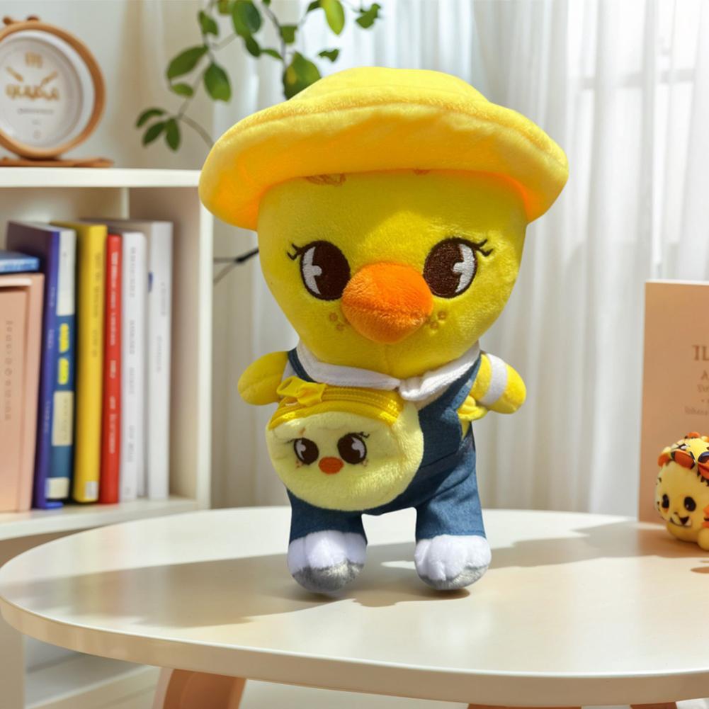 15 X 20 CM Plush Toy with Hat and Small Crossbody Bag Spring Kindergarten Stray Doll Cartoon Cute Doll for Holiday Surprise Gift