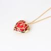 Fashion Heart Pendant Necklace for Women Elegant Blue Red Crystal Heart Charm Necklace Sweater Chain Movie Accessories Jewelry