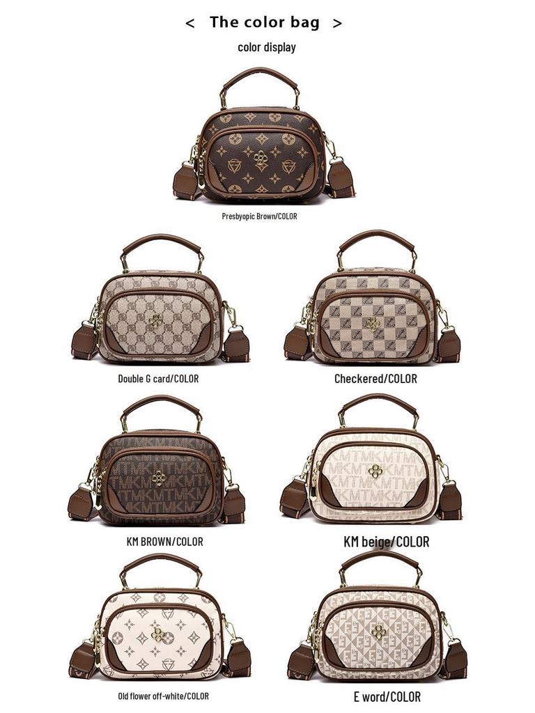 Modna torebka crossbody mała okrągła luksusowa z nadrukiem 2025