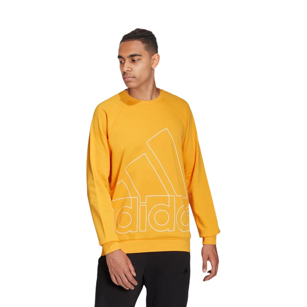 adidas Sweatshirts Men's Yellow Crew Neck Moderate Regular HB5088