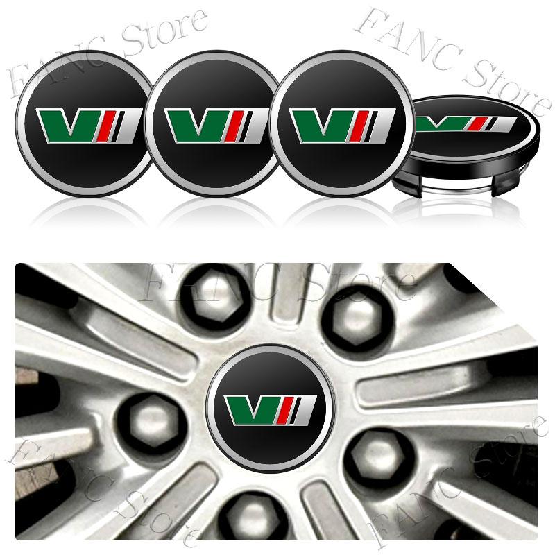 DAYB7 4pcs 56mm/60mm V VRS Logo Car Wheel Hub Center Cap Badge Covers Sticker For Skoda Octavia 2 3 A7 Superb Rapid Kodiaq Karoq Fabia
