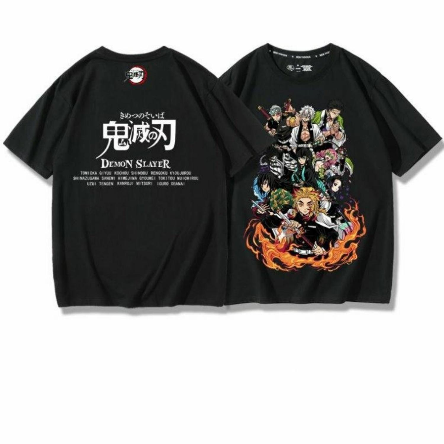 

Demon Slayer Print 100% Pure Cotton Men s T-shirt, Summer Fashion Men s Short-sleeved Casual and Comfortable Men s Top S чёрный