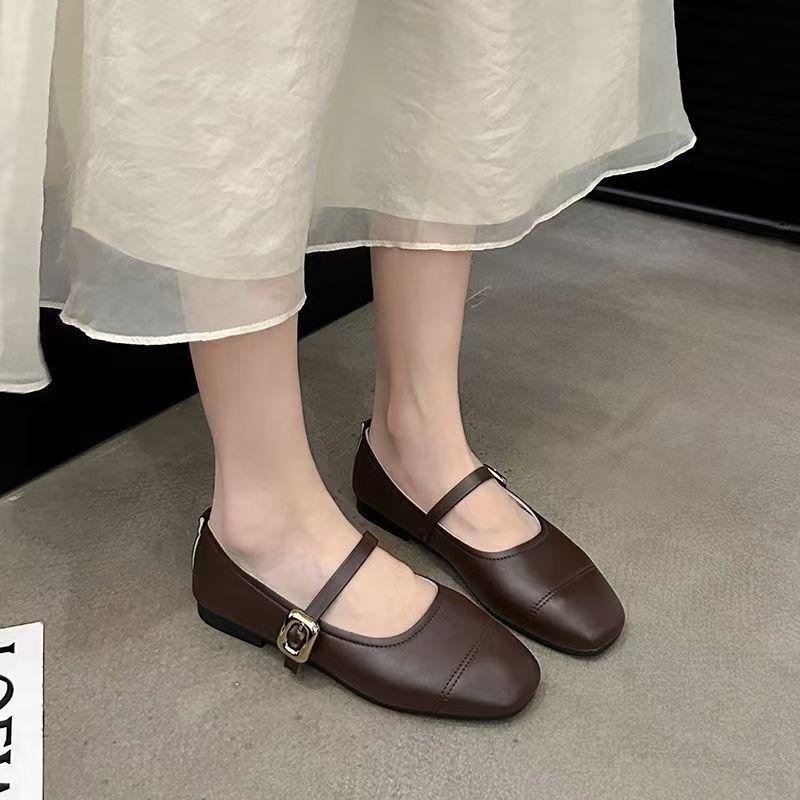 Low-heeled casual one-word single shoes women's shoes new summer lightweight soft sole shallow mouth versatile flat bottom Mary Jane