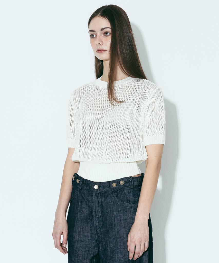 AGENT PEEK Agp Knit Round T-Shirt (W) Cream