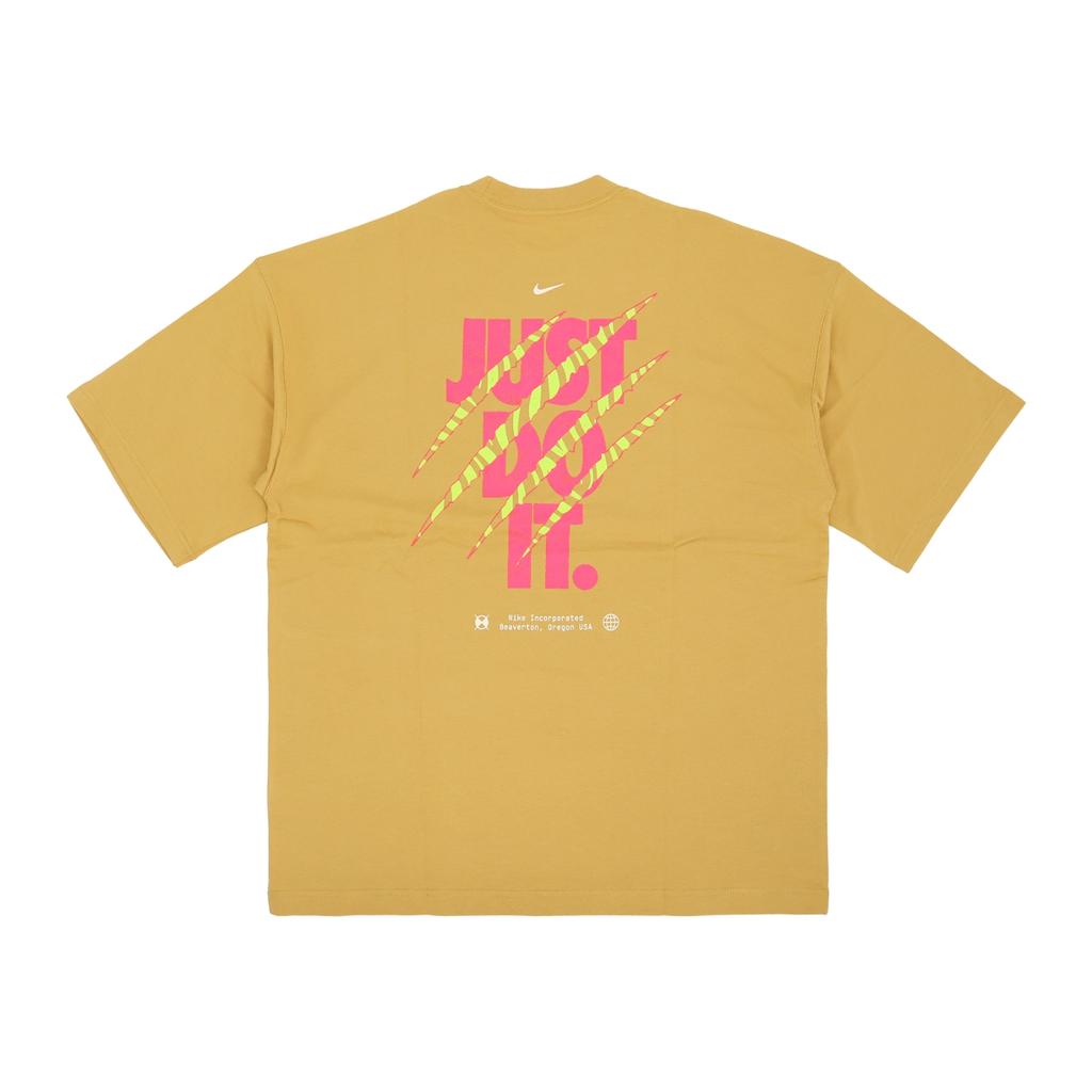 Nike Alphabet Logo Crew Neck Short Sleeve T-Shirt Men Tops Yellow FB9818-725