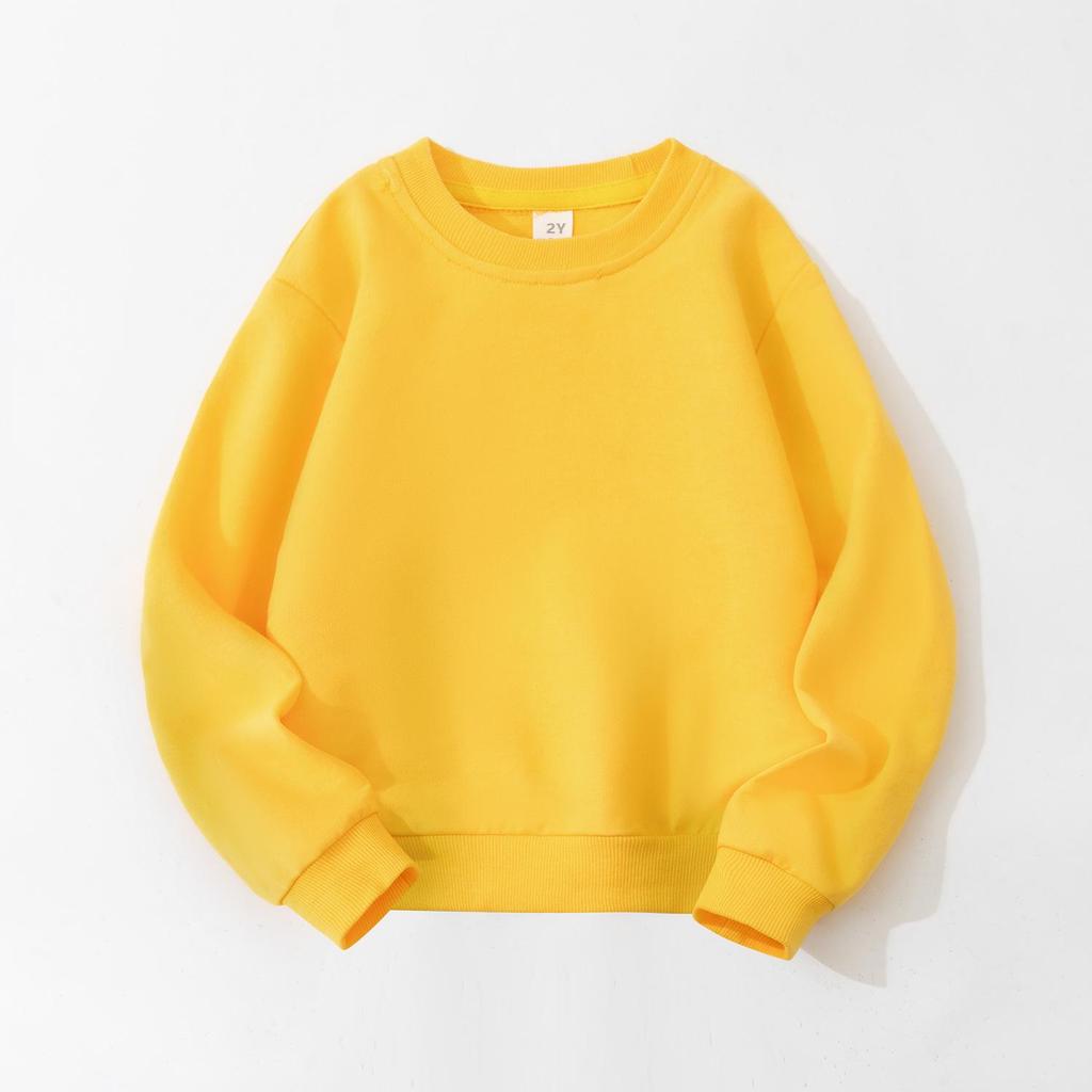Customizable Kids' Solid Color Sweatshirt - Autumn Style Loopback Baby & Children's Wear