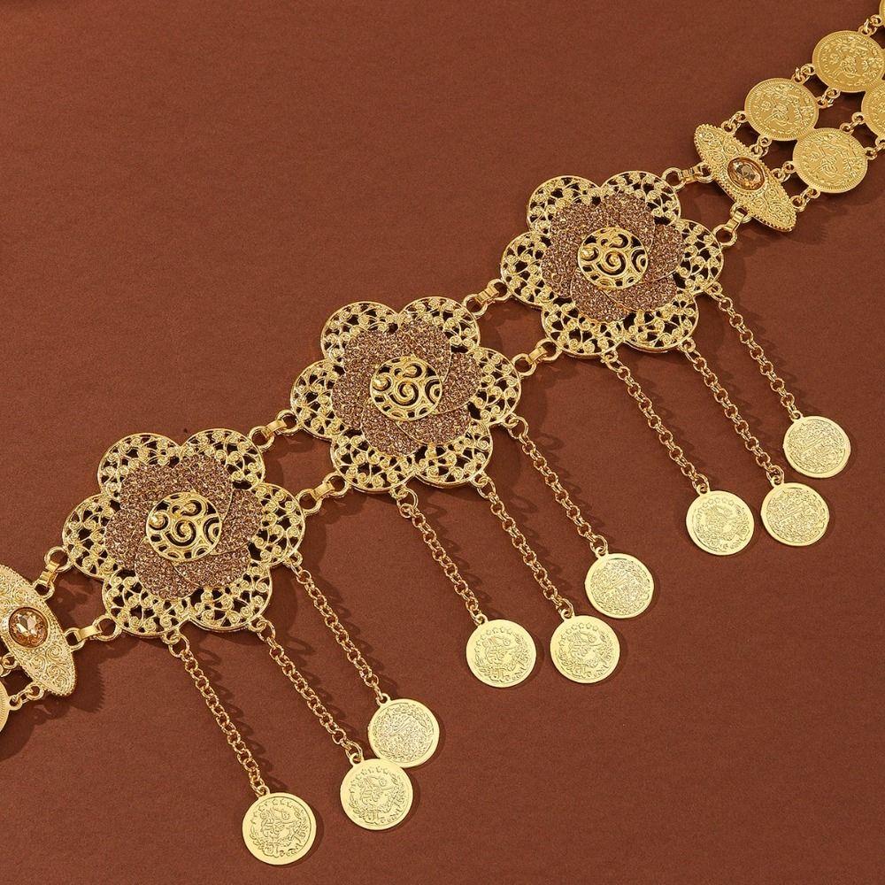 Inlaid Diamond Fringe Belt Alloy Fringe Waist Chain Vintage Waist Chain Belt  For Weddings