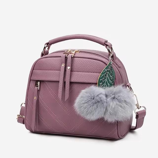 Handbag For Women Girl Fashion Messenger Bags With Ball Toy Bolsa Female Shoulder Bag Pu Leather Ladies Party Crossbody Bag