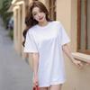 Summer 100% Cotton Women's Short-Sleeve T-Shirt Solid Color Round Neck Loose-Fit Top Women's Casual Short-Sleeve
