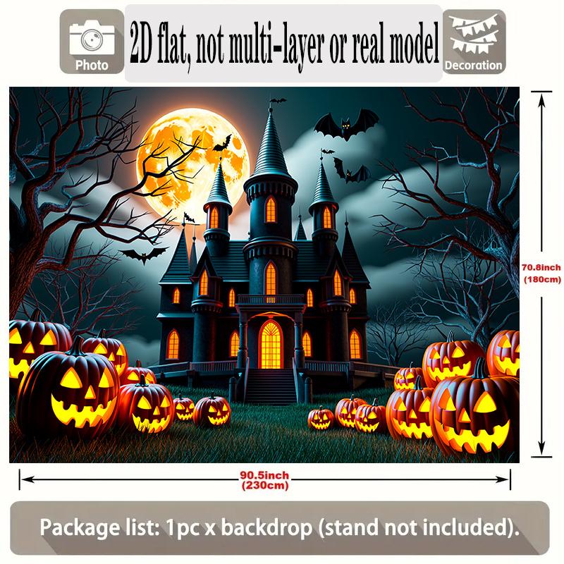 Party Backdrop Halloween Castle Flat Banners Spooky Scenery Celebrations Wedding Enthusiasts Photo Booth Background Front Door Decor