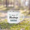 French Print Mug Coffee Cup Drinks Milk Tea Mugs Camping Enamel Cup Handle  Drinkware Graduation Thanks Gift for Maitress Maitre