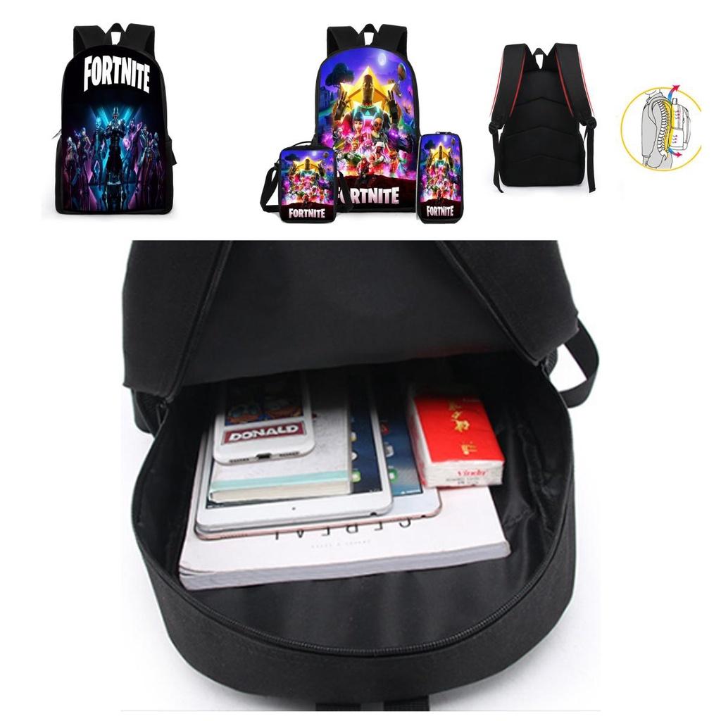 Fashionable Fortnite Backpack Lunch Box And Pencil Bag Set For Students