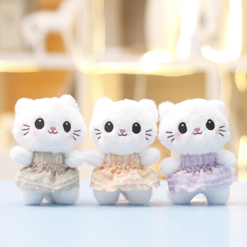 Cute Animal Plush Cat Keyring With Short Pile For Gift And Collection