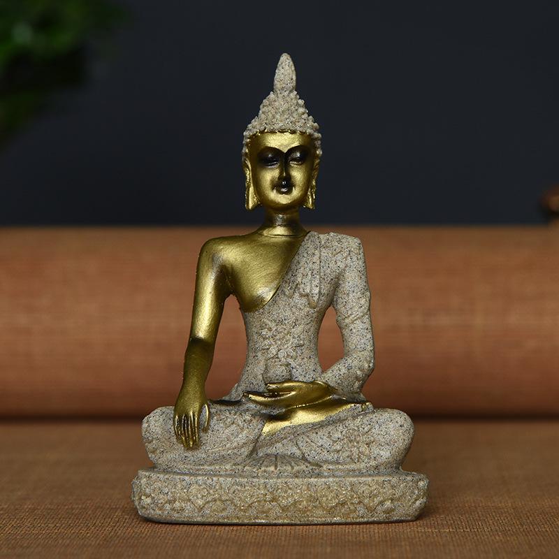 Creative Zen Buddha Sandstone Resin Ornament for Home Decor Details