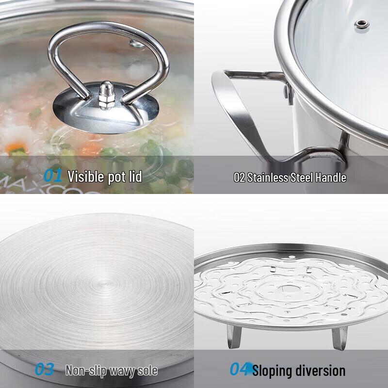 Maxcook 304 Stainless Steel Steamer & Soup Pot