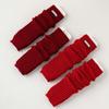 Red Color Leg Warmer Women Thicken Knitted Leg Covers Trendy Long Stockings  Girls