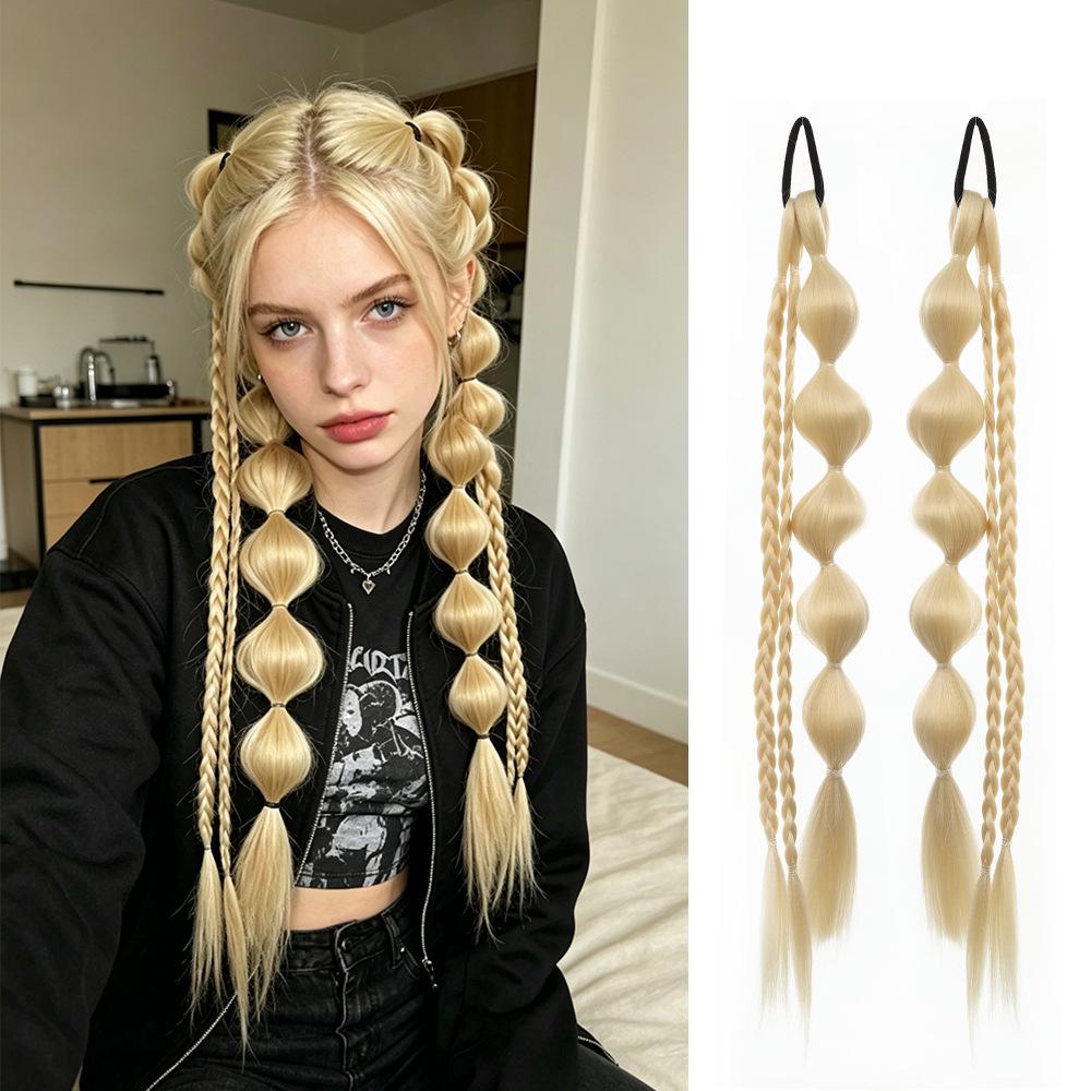 Tibetan Style Braided Ponytail - Bubble & Boxing Braid Hair Accessories
