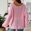 Women'S Pullover Sweater Top Loose One Line Neck Off Shoulder Flare Sleeve Sweater