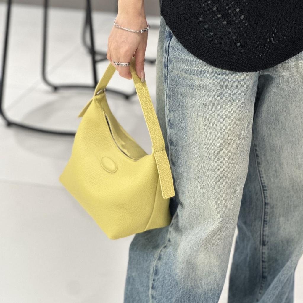 TC Top layer cowhide lazy tote bag, hand-held shoulder bag, new high-end and niche genuine leather single-shoulder crossbody bag for women