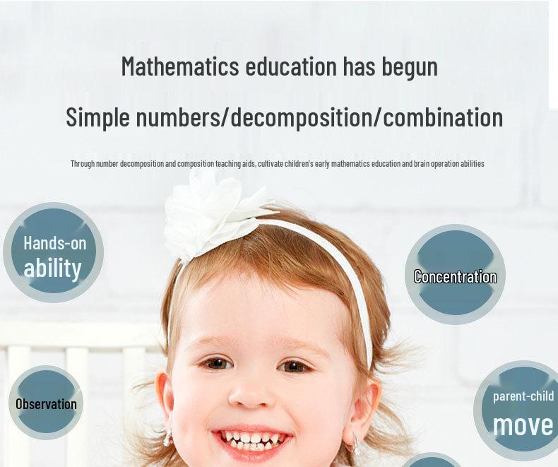 Jucărie din lemn pentru învățarea descompunerii numerelor pentru copii: Blocuri de construcție educative trei-în-unu pentru elevii de școală primară