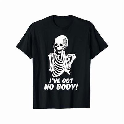 Halloween Funny Skeleton Graphic T Shirt Casual Short Sleeve Crew Neck Tee For Men Daily Wear