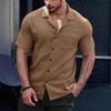 Herren Hemden Kurzarm Hemden mit Knöpfen Knitterfrei Lässig Bequem Urlaubs Strand Sommer Oberteile Weich Leicht Guayabera Hemd für Herren