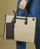 Saturday Eleven No.6 Herringbone Bridge Tote Bag _ De Beige White
